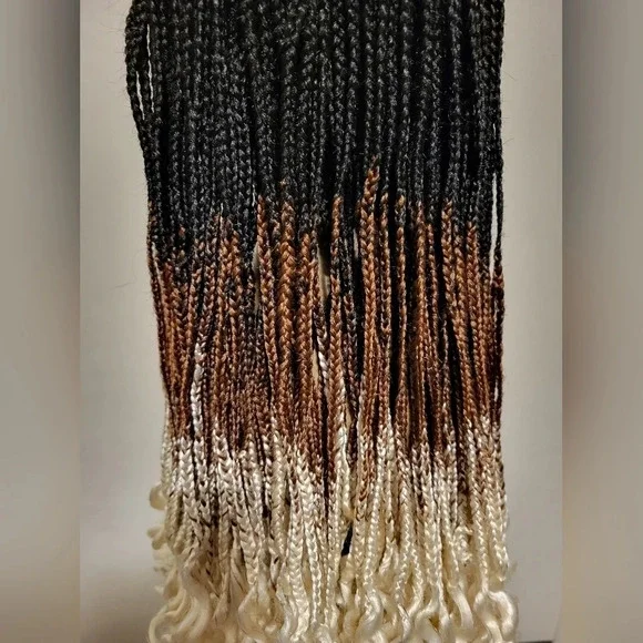 French Braid Fashion Lace Front Wig - Ombre - Picture 9 of 13